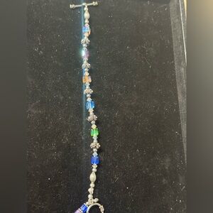 925 silver w/ colored crystal bracelet